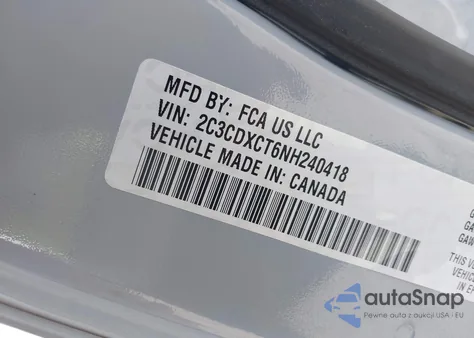 2022 Dodge Charger R/T из США, поврежденный, VIN 2C3CDXCT6NH240418